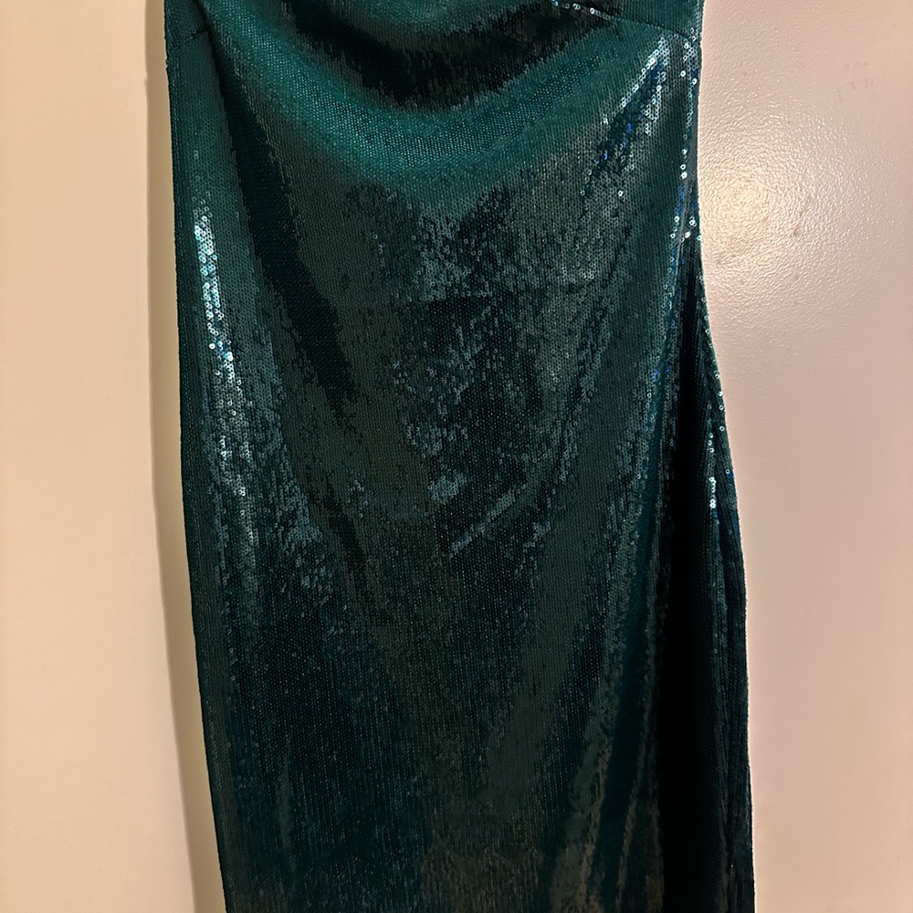Express Strapless Sequin Dress - Emerald Green